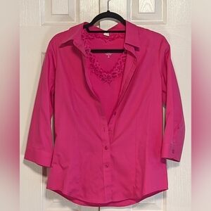 5/$25 Coldwater Creek Pink Cami and Shirt